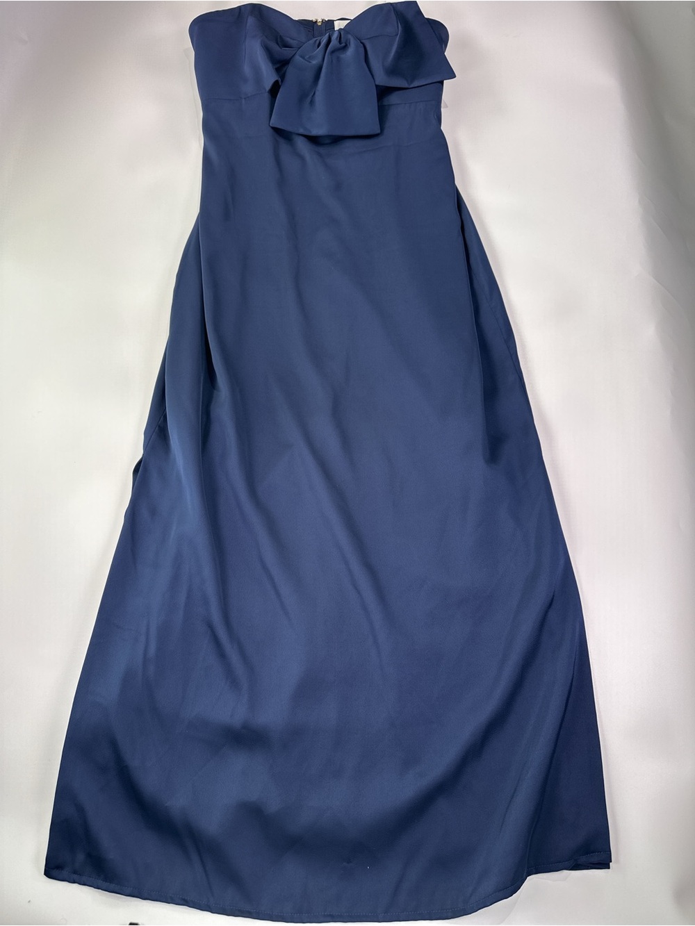 Lilly Pulitzer Carlynn Strapless Bow Side Slit Polyester Maxi Dress Navy Blue 12 - Picture 2 of 15